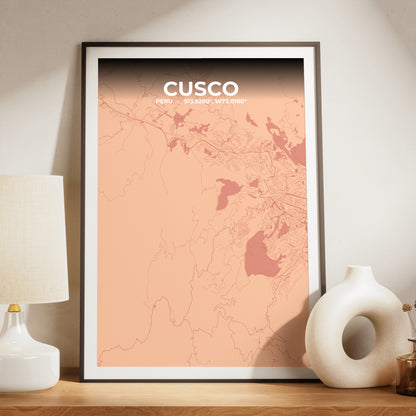 Cusco Blush Map Poster