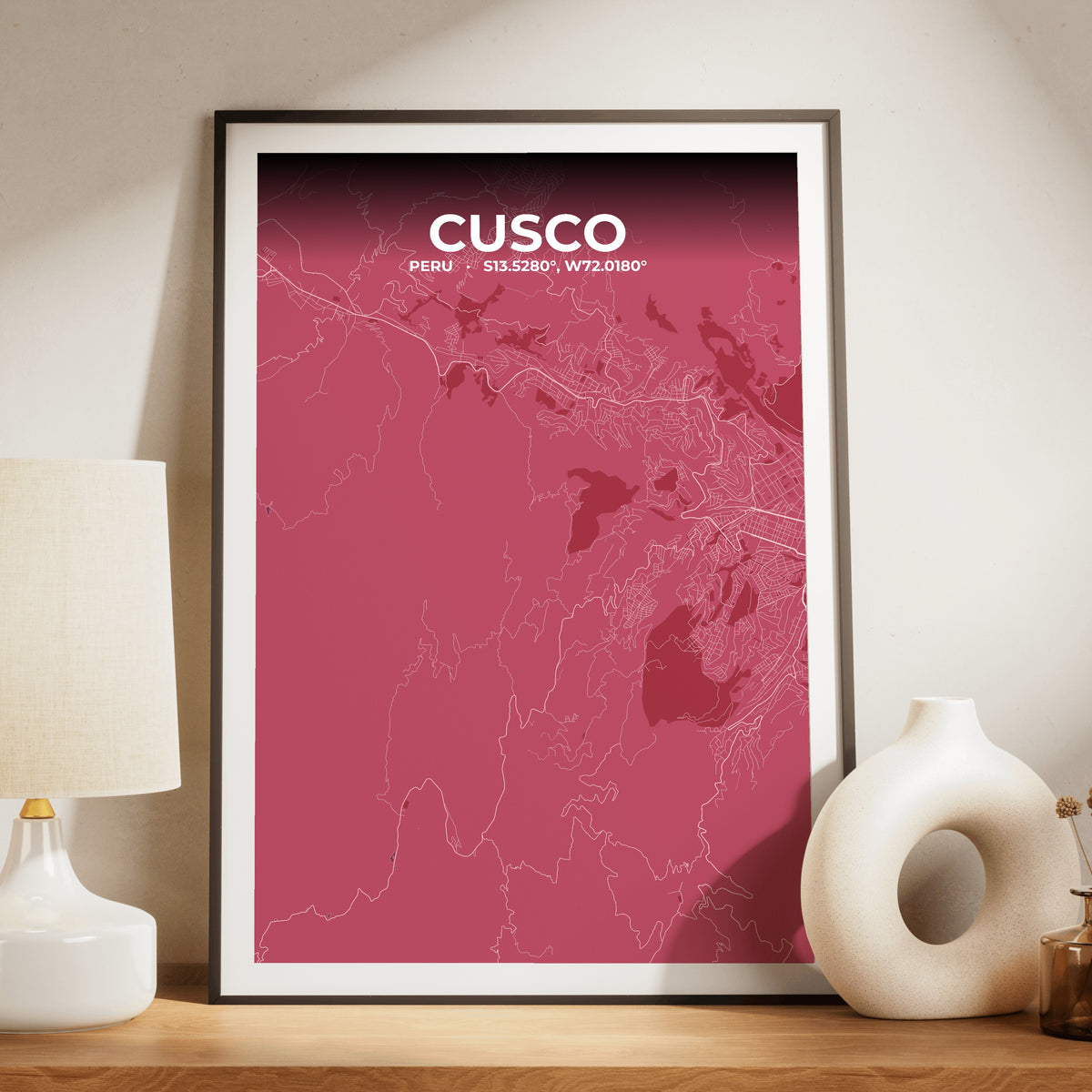 Cusco Scarlet Map Poster