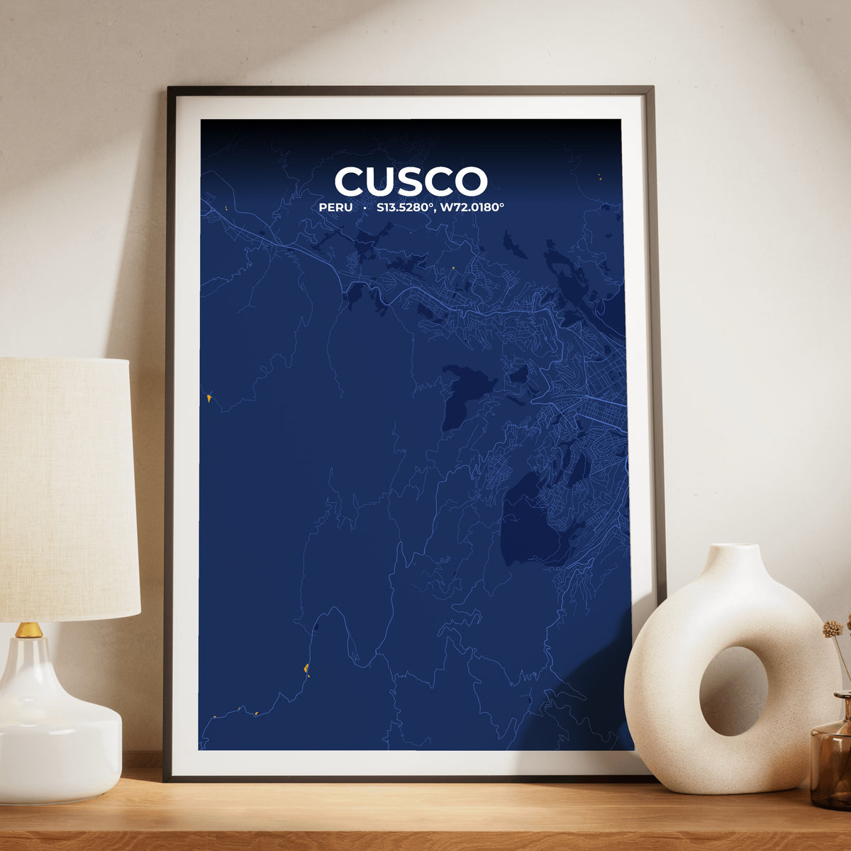 Cusco Ink Map Poster