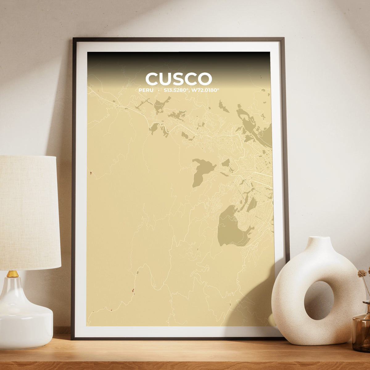 Cusco Ember Map Poster