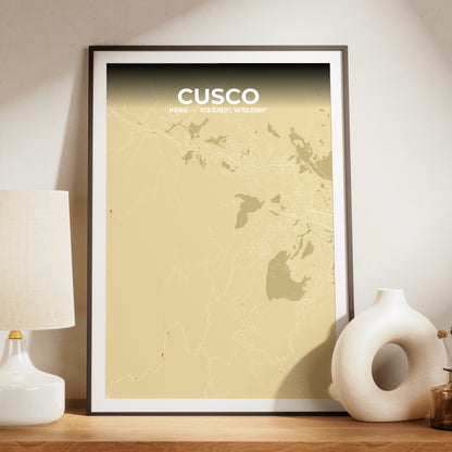 Cusco Ember Map Poster