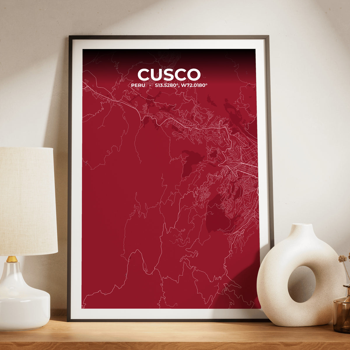 Cusco Garnet Map Poster