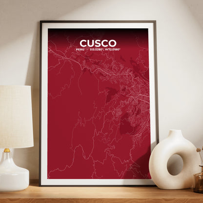 Cusco Garnet Map Poster