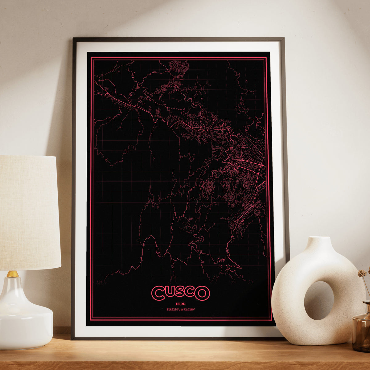 Cusco Phosphor Map Poster - System Alert