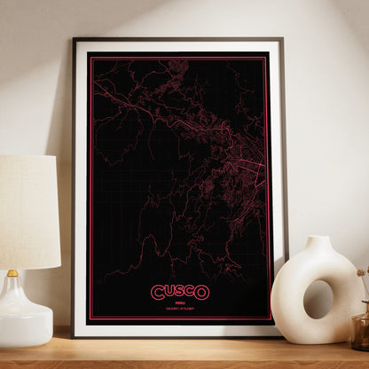Cusco Phosphor Map Poster - System Alert