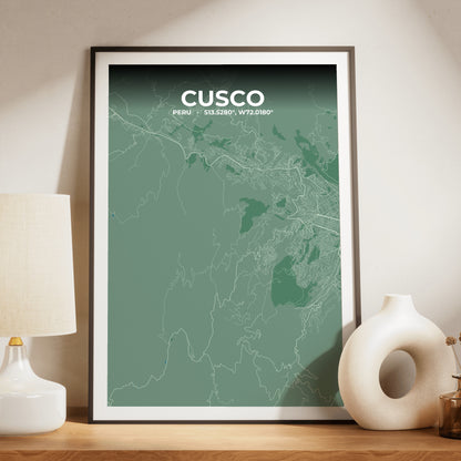 Cusco Mist Map Poster