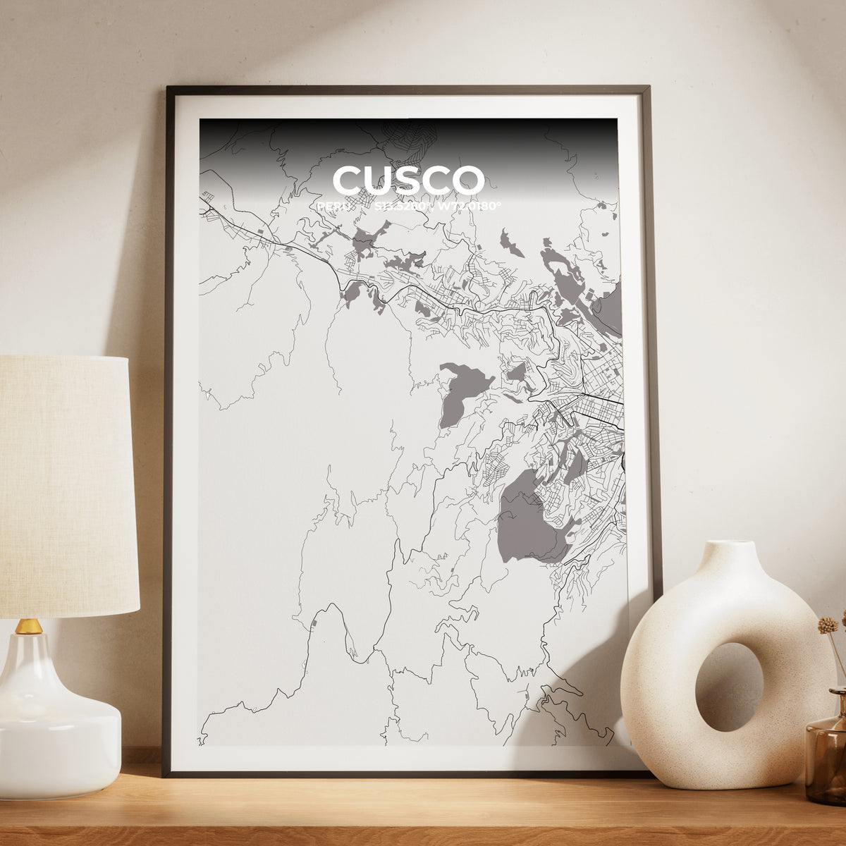 Cusco Ash Map Poster