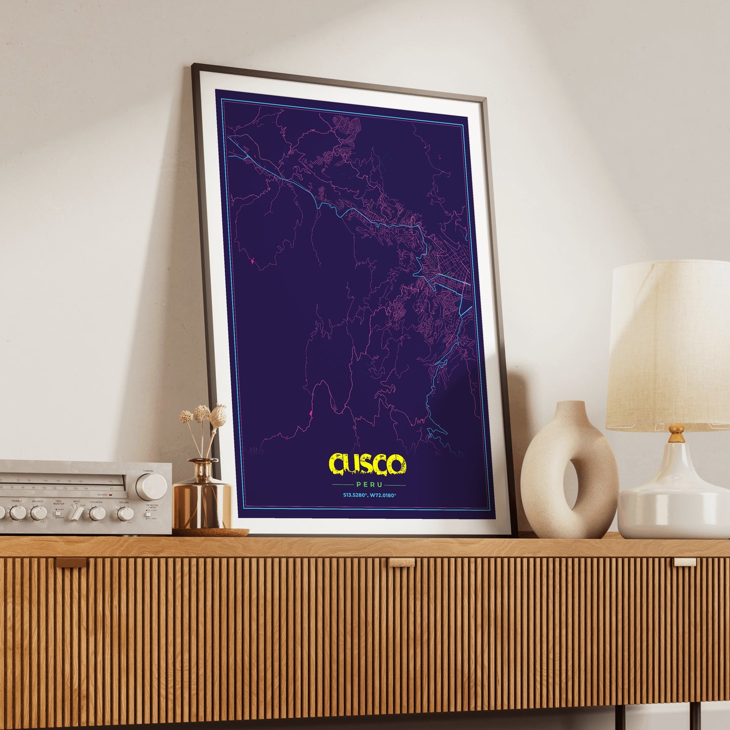 Cusco Cyberpunk Map Poster
