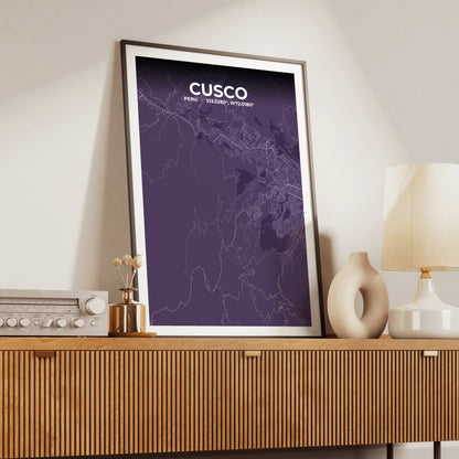 Cusco Dusk Map Poster