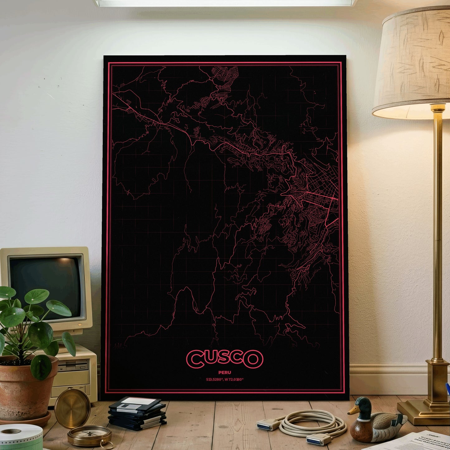 Cusco Phosphor Map Poster - System Alert