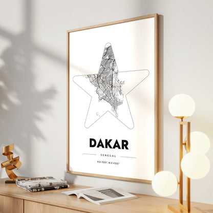 Dakar Star Map Poster
