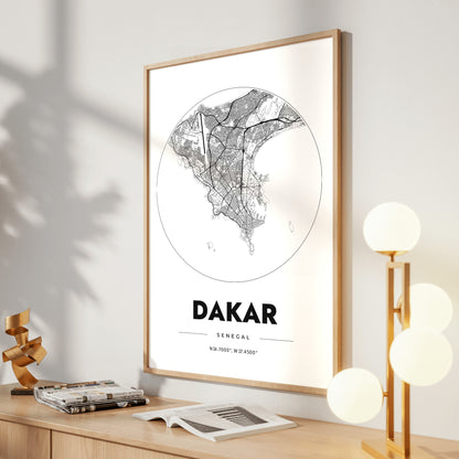 Dakar Spot Map Poster