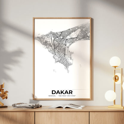 Dakar Elegant Map Poster
