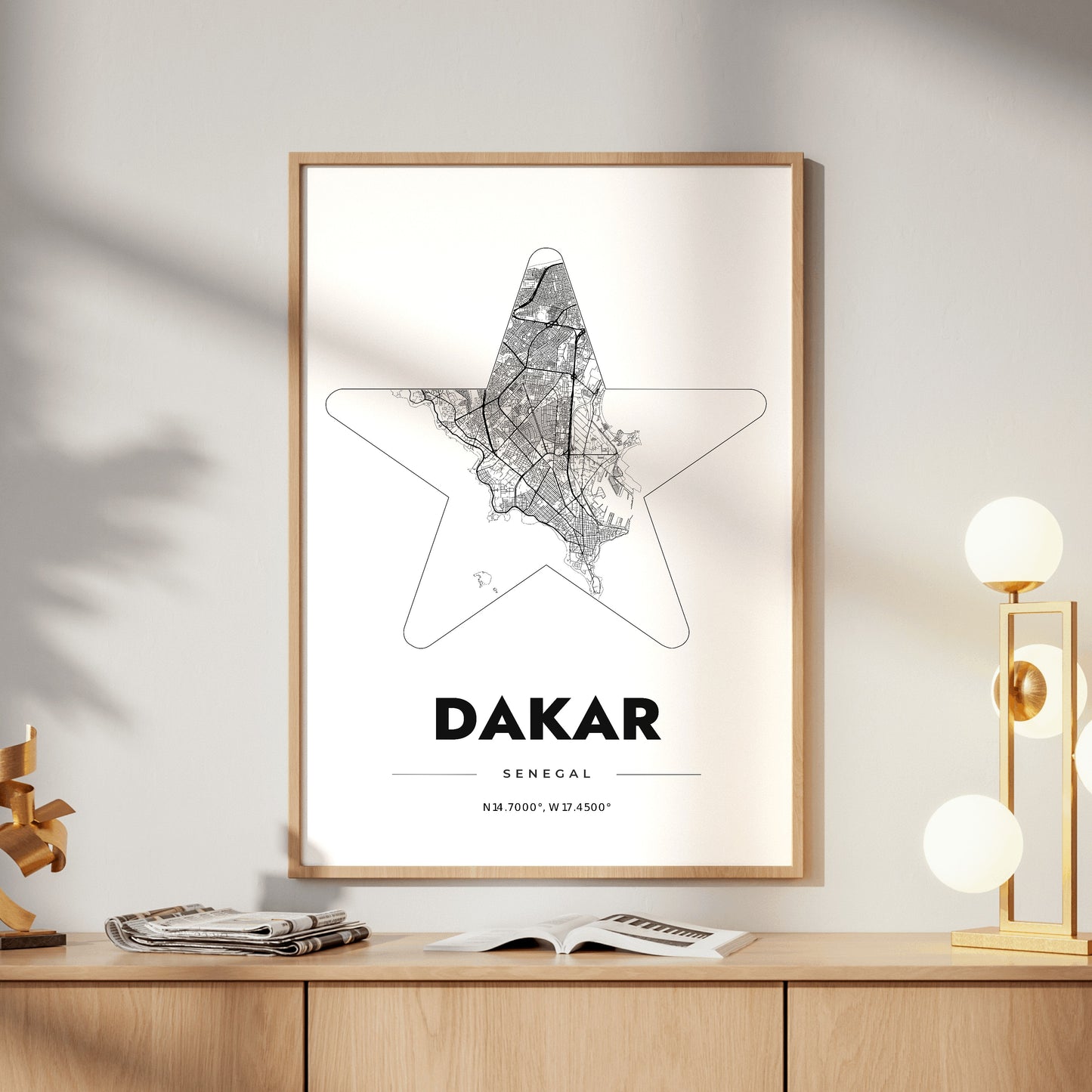 Dakar Star Map Poster