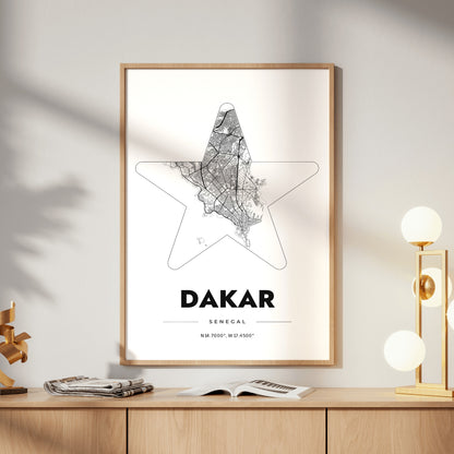 Dakar Star Map Poster