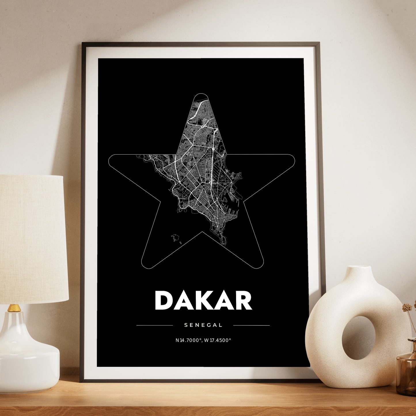 Dakar Star Map Poster