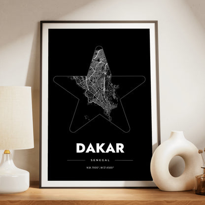 Dakar Star Map Poster
