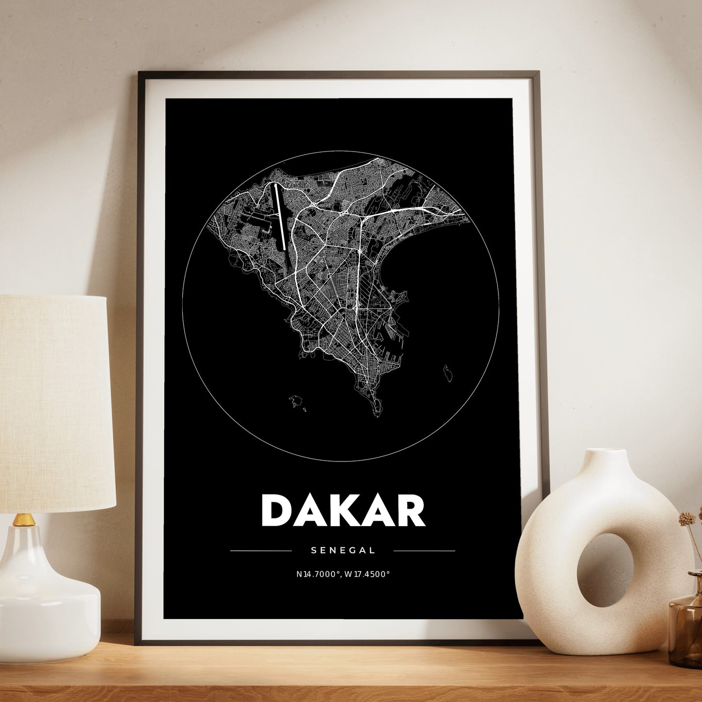 Dakar Spot Map Poster