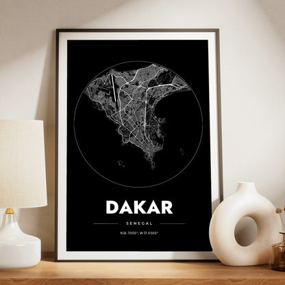 Dakar Spot Map Poster