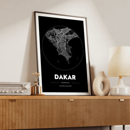 Dakar Spot Map Poster