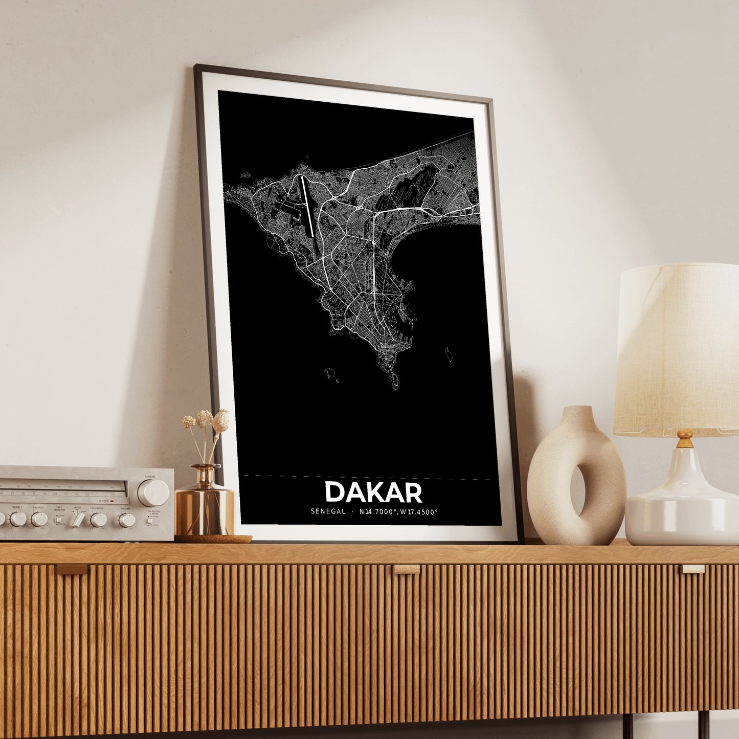 Dakar Elegant Map Poster
