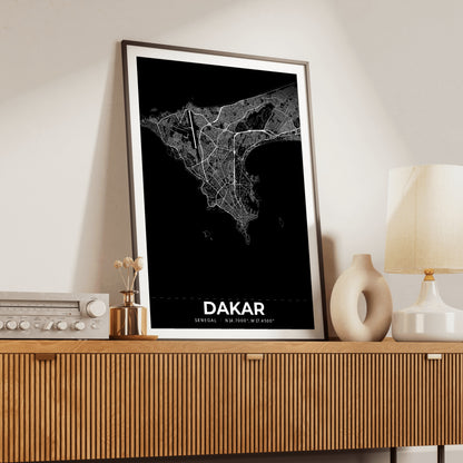 Dakar Elegant Map Poster