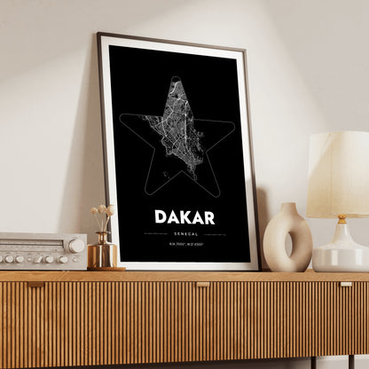 Dakar Star Map Poster