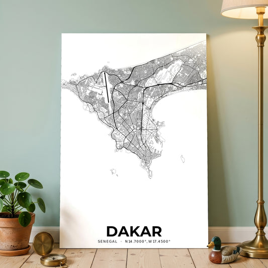 Dakar Elegant Map Poster