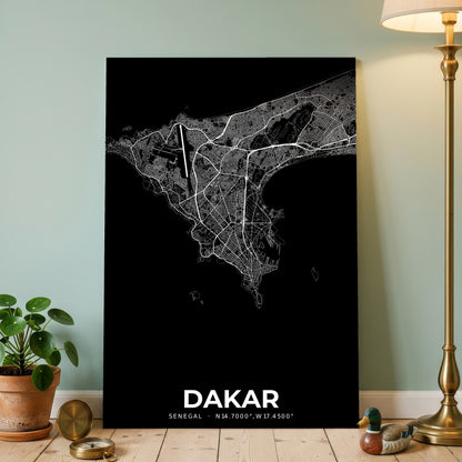 Dakar Elegant Map Poster