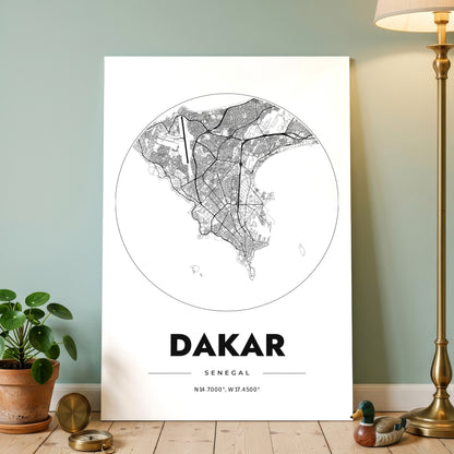 Dakar Spot Map Poster