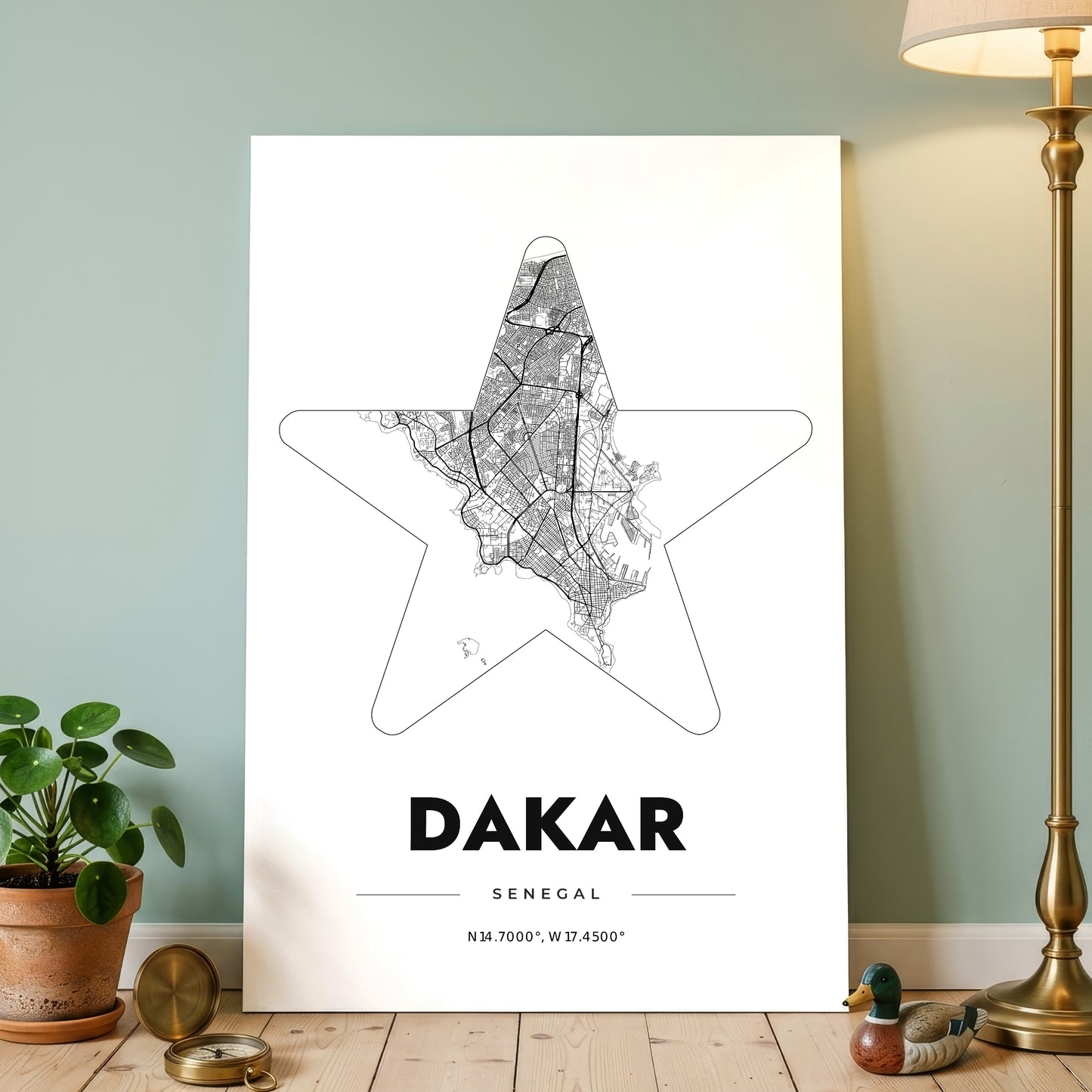 Dakar Star Map Poster