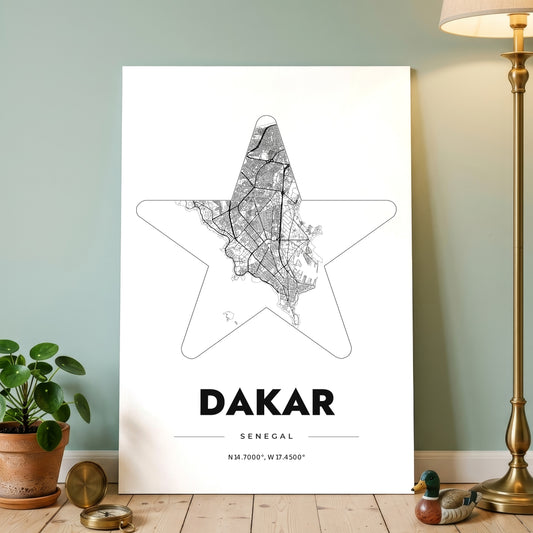 Dakar Star Map Poster
