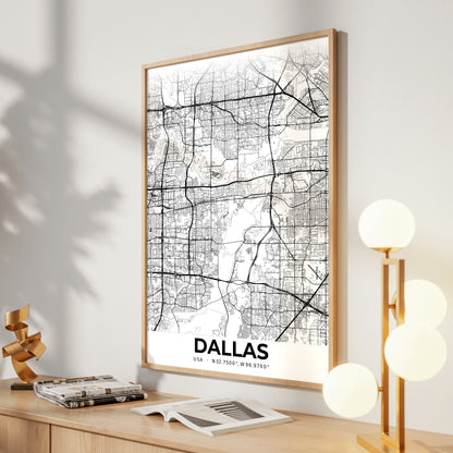 Dallas Elegant Map Poster
