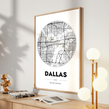 Dallas Spot Map Poster