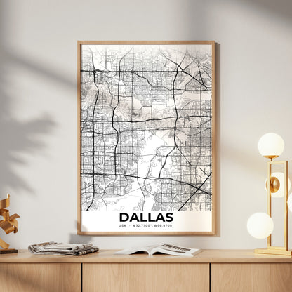 Dallas Elegant Map Poster