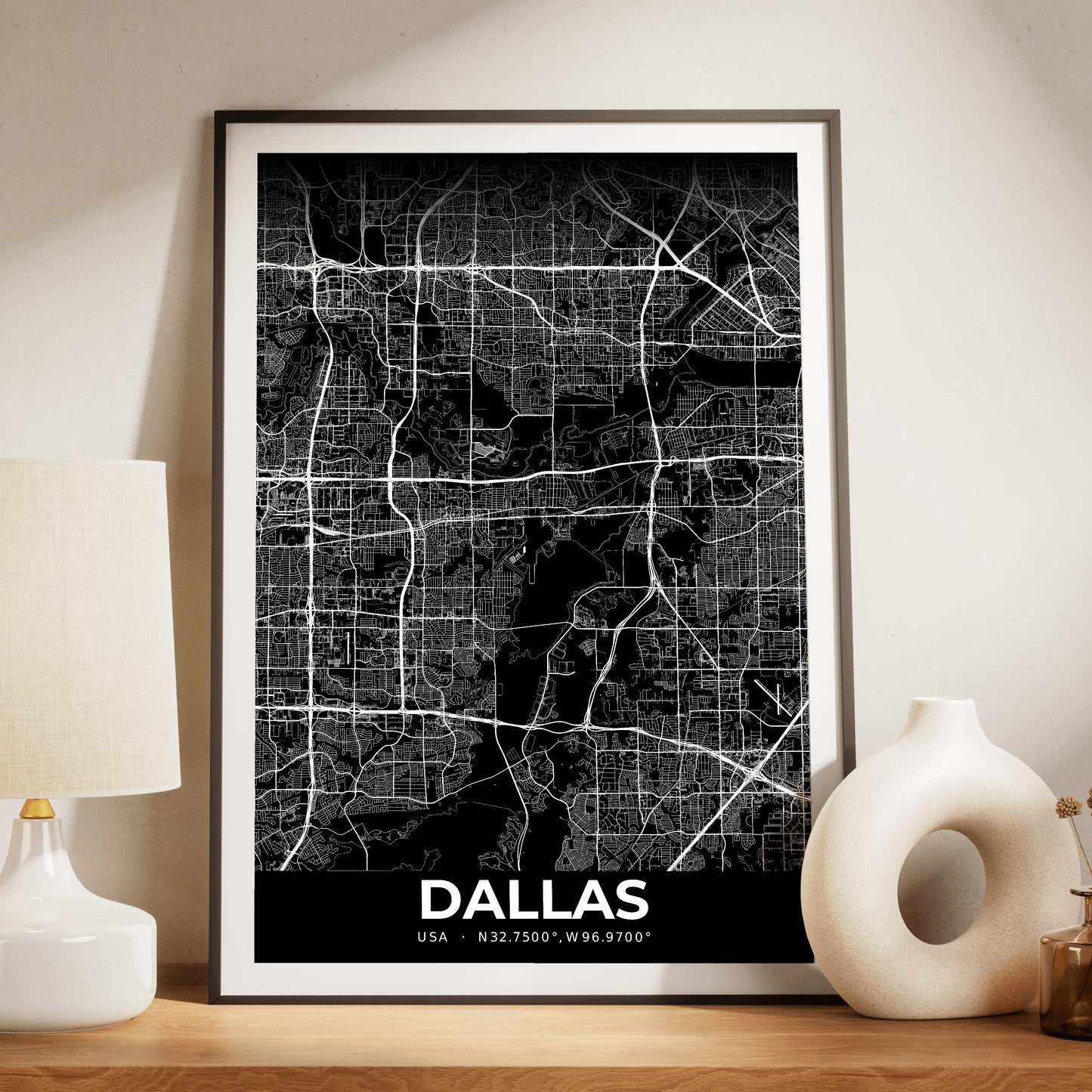 Dallas Elegant Map Poster