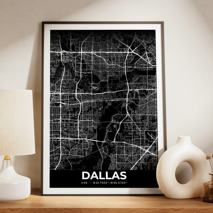 Dallas Elegant Map Poster