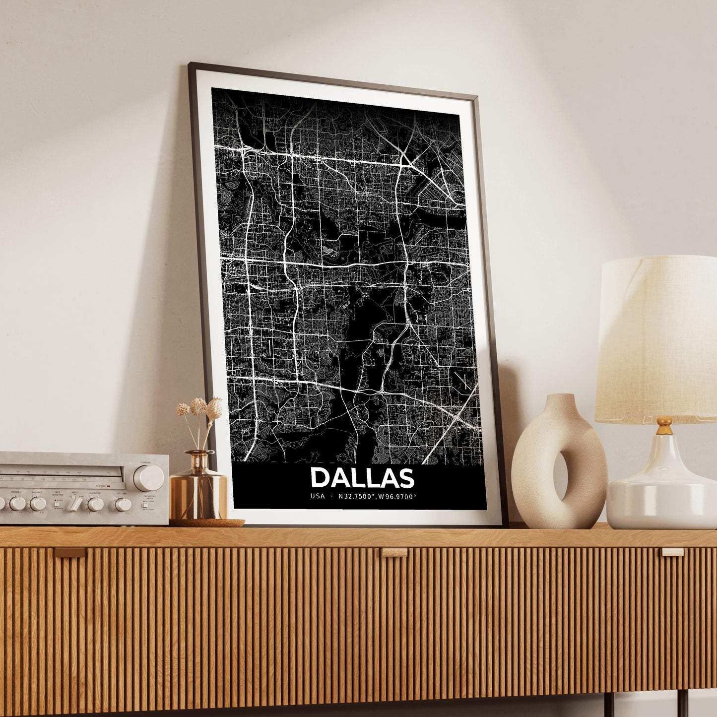 Dallas Elegant Map Poster