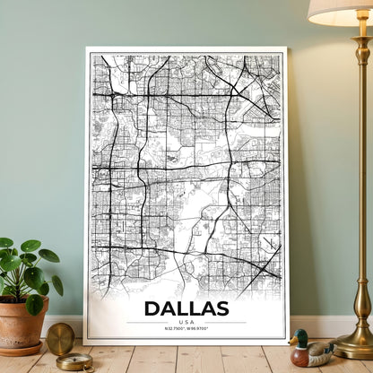 Dallas Modern Map Poster