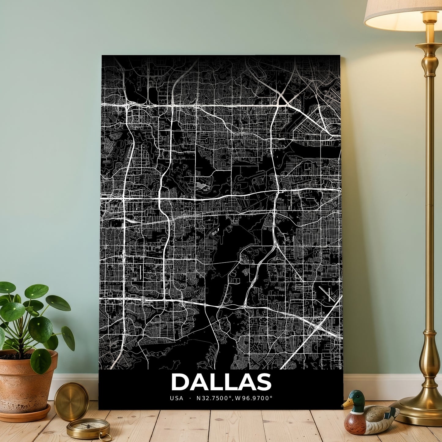 Dallas Elegant Map Poster