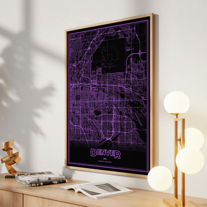 Denver Phosphor Map Poster - EGA Violet