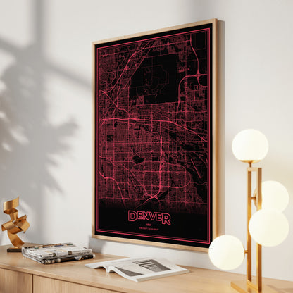 Denver Phosphor Map Poster - System Alert