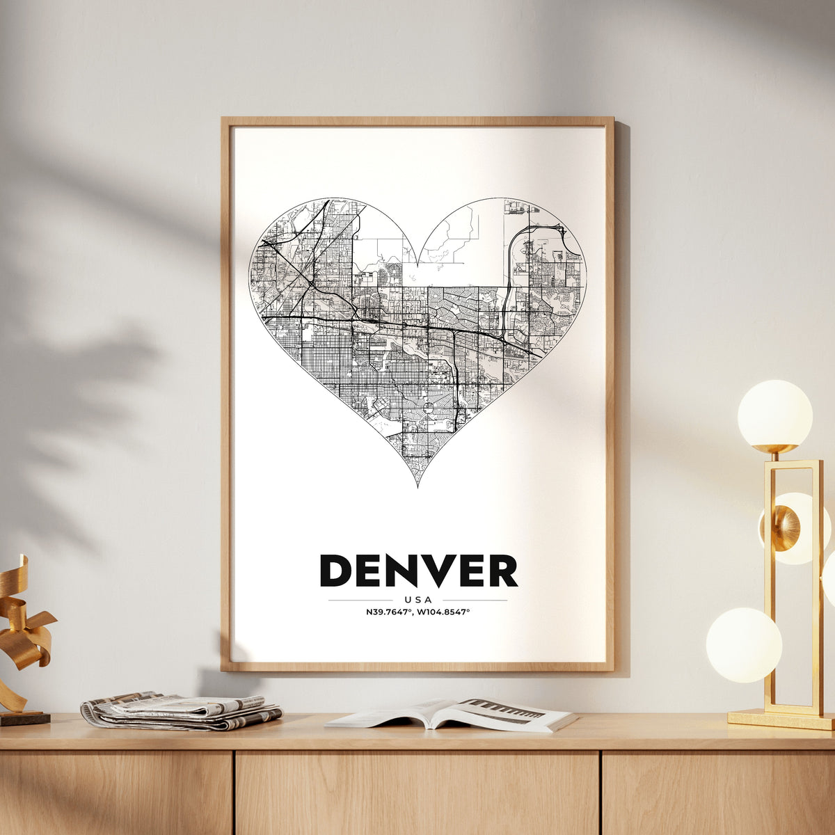 Denver Heart Map Poster
