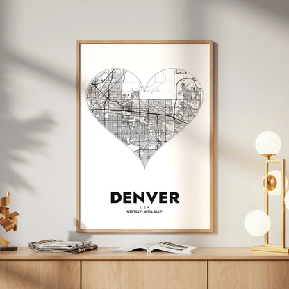 Denver Heart Map Poster