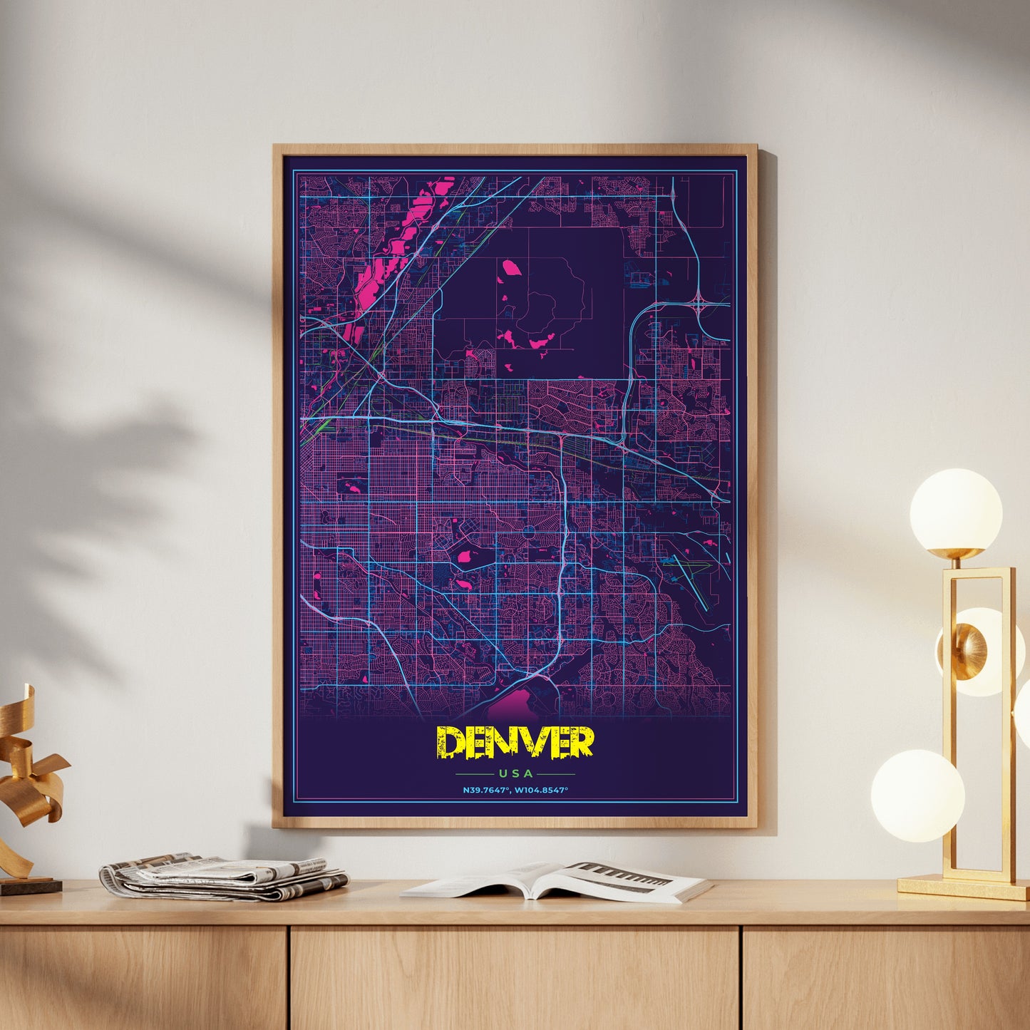 Denver Cyberpunk Map Poster