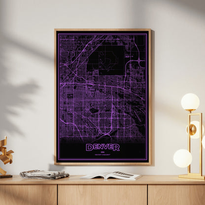 Denver Phosphor Map Poster - EGA Violet