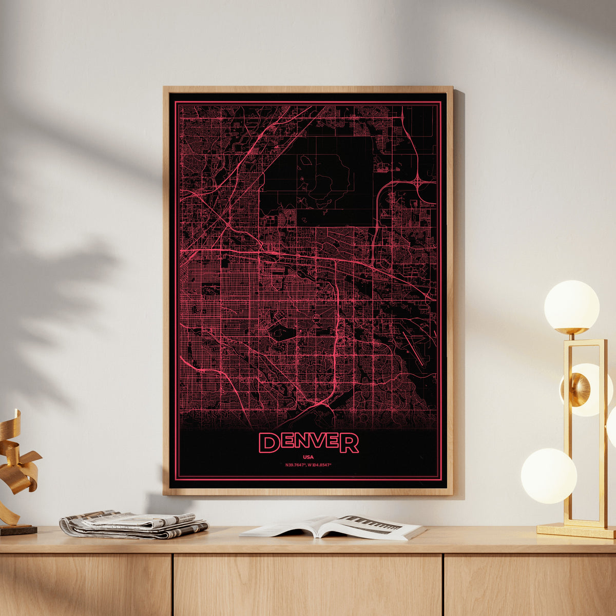 Denver Phosphor Map Poster - System Alert