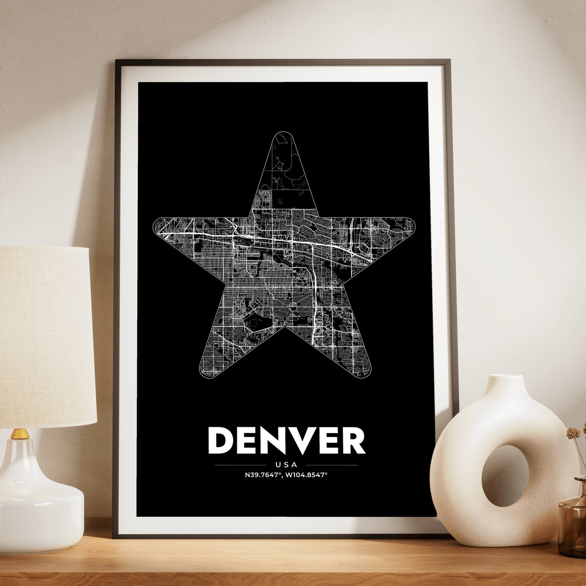 Denver Star Map Poster