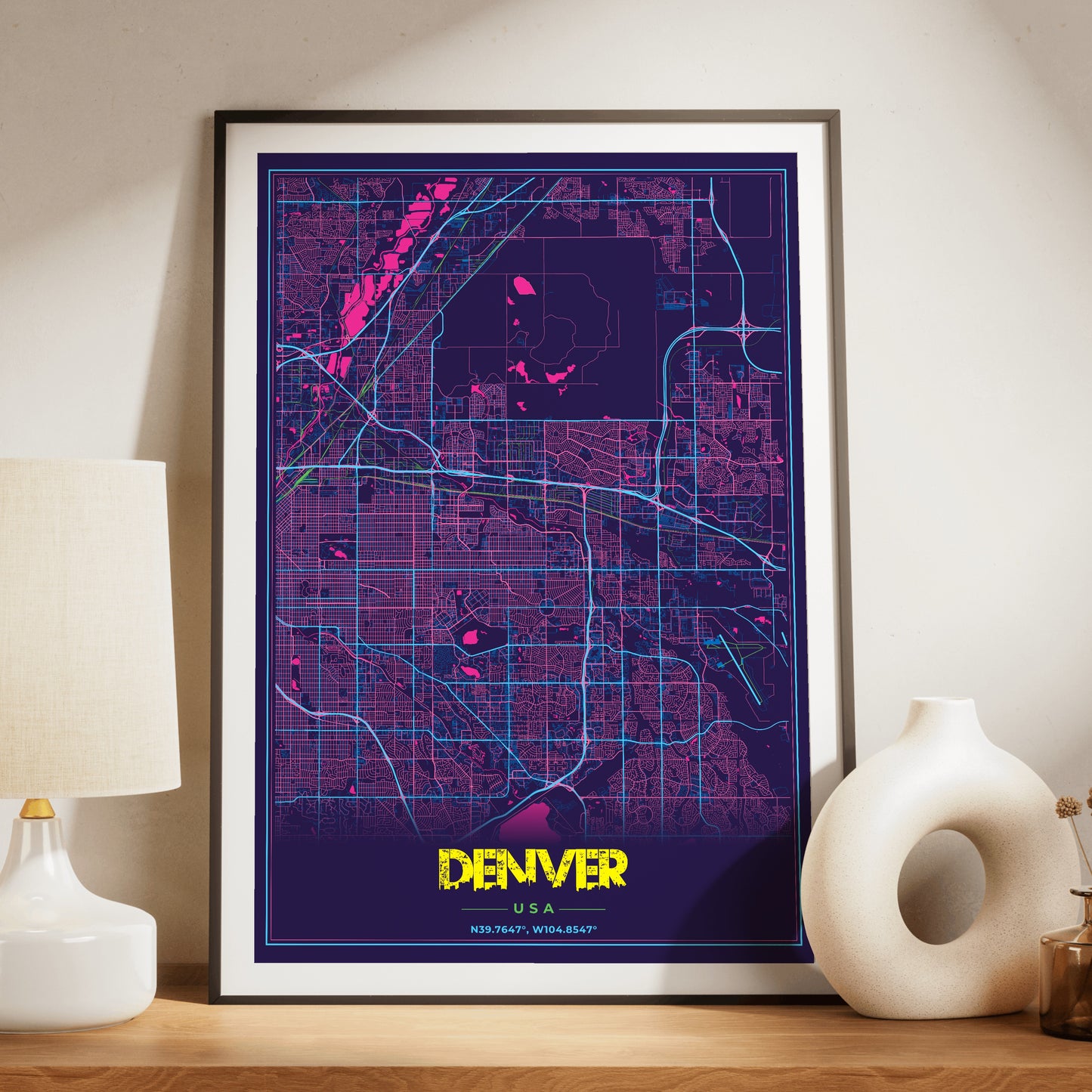 Denver Cyberpunk Map Poster