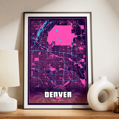 Denver GTA Map Poster